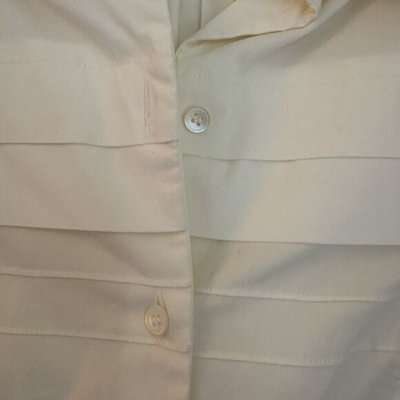 Miu Miu Vintage 2007 Ruffle Sleeve Short Sleeve Button Down Shirt Size 40 - Picture 2 of 5